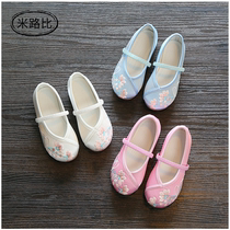 National Style Girls Embroidered Shoes 18 Summer New Pupils Dance Shoes Hanfu Match Princess Shoes Soft-soled Cloth Shoes