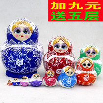 Set baby Russia ten layers pure hand-painted 10 layers basswood national characteristics traditional handicrafts gift 0365