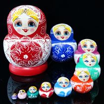 Russian doll 10-layer toy wooden pure hand-painted pattern childrens educational girl cute gift souvenir