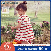 Mini Balabala girl dress summer 2021 new baby girl skirt cotton foreign style sweet princess dress