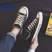 Back Force Sail Cloth Shoes Mens Shoes 2022 Spring New Breathable Thin Models Low-Help Board Shoes Spring Autumn Season Black Classic Tide Shoes