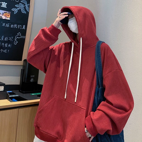 Цветная толстовка с капюшоном, брендовое термобелье, куртка, оверсайз, осенняя, в корейском стиле