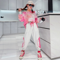 Girl Street Dance Tide Suit Suit 2022 New Spring Autumn Children Girl Internet Red Hip Hop Jazz Dance Costume Dance Suit