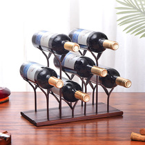 European creative red wine rack ornaments living room wine cabinet display rack household solid wood wine rack upside down red wine cup holder