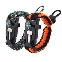 Wolf Warriors 2 Wu Bracelet Compass Flintstone Adjustable Paracord Outdoor Survival Survival Tool Set