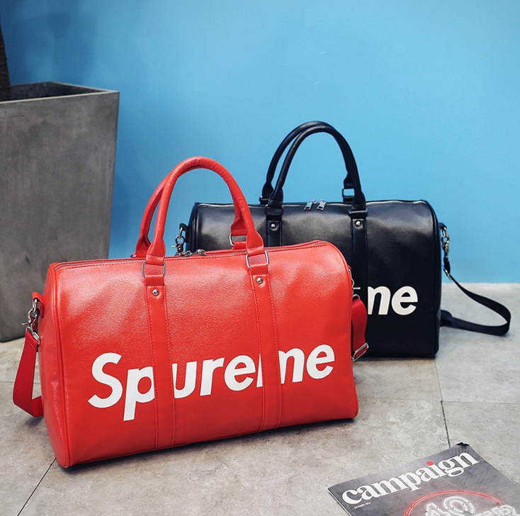 New bright leather PU professional customized fashion lacquer waterproof handbag for men and women sports fitness bag customized logo