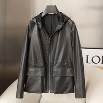 Hainings fur coat in 2023 new tanned sheep leather jacket Han edition relaxed short - hat coat