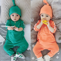 France Jacadi kid baby one-piece spring and autumn clothes for men and women baby long-sleeved romper going out climbing clothes with hat