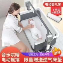 Crib newborn multifunctional splicable bed cradle Electric music to coax sleep Removable baby shaker