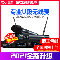 Professional grade real U-segment wireless microphone performance KTV karaoke microphone anti-whistling anti-jamming metal body body