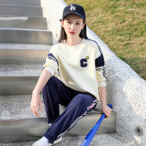 Junior High School Student Spring Clothing Women Suit Big Boy High School Sports Suit Girl clothing Two sets of fashion girl foreign air