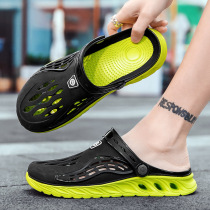 Mens beach non-slip ins tide hole slippers summer breathable deodorant wear two-wearing bag head hollow sandals men