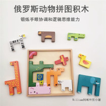 Childrens Tetris building blocks Animal puzzle Jigsaw Puzzle Early Teaching Toy Kindergarten 2-3-4-5 years old