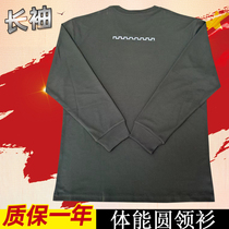 Spring and autumn new long -sleeved body training uniform 2 reflective shirt speed dry and round -round neck shirt mens T -shirt 35431