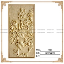 Flower and bird figure sandstone relief decorative art wall background wall ring Art Sculpture Garden sculpture sketch