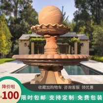 Fountain feng shui polo square courtyard small fountain flower bed ornaments large water spray fish home Villa three-story water fountain