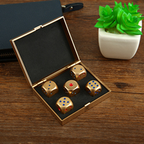 Metal dice set gold Red Dice Bar KTV mahjong color aluminum alloy solid sieve color grain