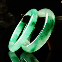 Natural Dulong Jade African Cuisine Emerald Ice Cui Floating Flower Bracelet Green Spicy Green Ice Carving Live Factory