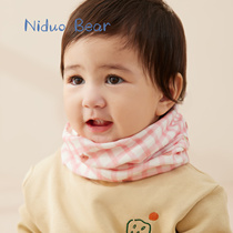 Nita bear baby scarf cotton newborn baby scarf spring and autumn thin childrens scarf warm neck cover 0-1 year old