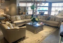American solid wood sofa art Zhuyuan villa living room modern light luxury French retro carved three-person leather sofa