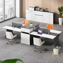 Office Furniture Staff Desk Screen Work Position Minimalist Modern Baking Varnish Office Computer Table And Chairs Combination