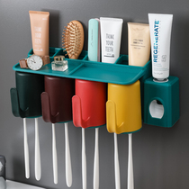 Toothbrush shelve free of punch toilet gargling cup hanging wall-type dental tooth-cylinder rack wall-mounted shelve candy color