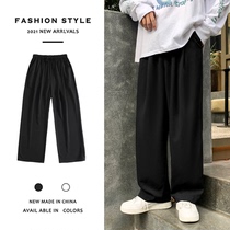 Korean suit pants mens autumn new trend loose straight casual pants high-grade solid color wide-leg mopping pants