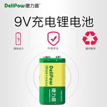 Delipu 9V rechargeable battery Large capacity nine-volt No 9 microphone 9V 9V battery 6f22