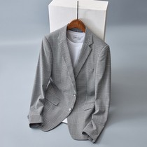  GM trendy plaid suit mens short autumn single western jacket business casual mens commuter small suit tide brand