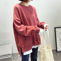 Pregnant womens spring clothing and clothing fashion models 2022 new medium length big code loose pregnant womens clothing spring and autumn pregnant women blouses