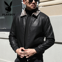 Playboy dad winter coat male 50-year-old 60 thickened old man warm cotton coat Sheep leather jacket
