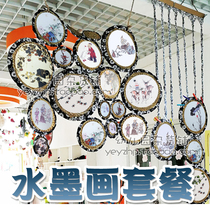 Chinese style blue and white decoration materials kindergarten primary school classroom wall air hanging decoration creative new products on the market