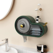 Toilet tissue box non-perforated waterproof roll paper holder toilet paper rack wall-mounted toilet paper box