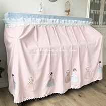 Ma Xiaomeng original new pink princess thickened chenille cloth embroidered flower vertical dustproof piano cover