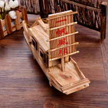 Factory direct handmade wooden smooth sailing music boat furniture ornaments wooden crafts children's birthday gifts