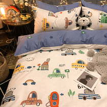 Cartoon Pure Cotton Bed Four Pieces 100 Of 100 All Cotton Childrens Bed Dormitory Bed Linen Bed Linen Bed 3 Quilt Cover 4