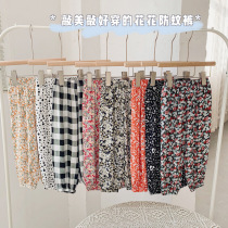 Baby home Anti-mosquito pants Summer thin Flowers Girl Children Light Cage Pants Baby Pants Spring Autumn Boys Summer Clothes