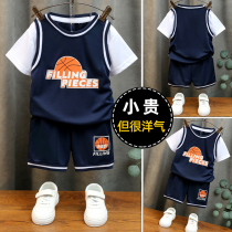Boy short sleeve shorts Two sets of basketball uniforms 2022 new boys baby sports suit Summer thin