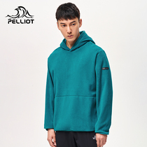 Boxi He autumn and winter mens hooded fleece jacket new pullover plus velvet casual wild sports outdoor warm sweater