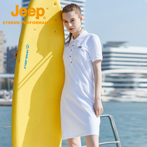 Jeep new womens polo shirt dress slim lapel short sleeve skirt Joker temperament short-sleeved shirt
