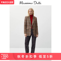 Autumn Winter discount Massimo Dutti womens plaid wool ladies commuter style blazer 06054774600