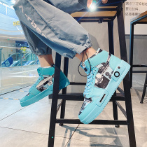 Summer breathable mens shoes 2022 new high help currents 100 hitch sports casual board shoes mens spring and autumn shoes boomer shoes