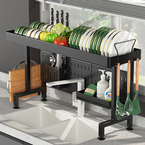 Retractable kitchen sink multi-function bowl tray bowl rack pool drain rack dish storage rack
