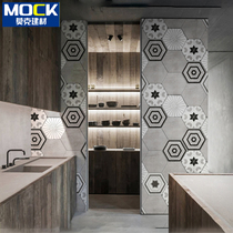 Hexagonal tiles Nordic industrial cement ash toilet wall tiles kitchen non-slip floor tiles 260x300 hexagonal tiles