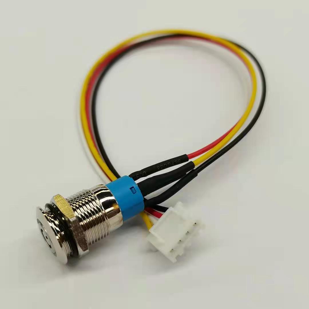 12mm with light with lock metal computer button waterproof switch silver contact 5v12v24v connected to 2.54 electronic line
