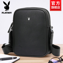 Flower Playboy mens single shoulder bag 2022 new leather bag mens bag Skew Satchel Fashion Casual Small Bag Tide Card Twill