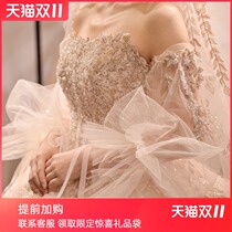 French wedding dress 2021 new bride main wedding dress tailing senior palace style luxury Forest heavy industry main yarn light
