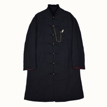 Chinese collar mens Chinese style winter plus velvet thickened Chinese cotton-padded jacket custom original Tang suit mens long coat