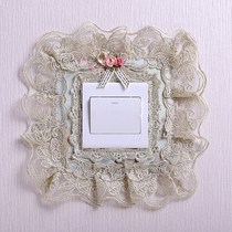  Lace Cloth Art Switch Patch Switch Cover Single Open Double Open With Pocket Mobile Phone Charging Socket Protective Sleeve Switch Decoration