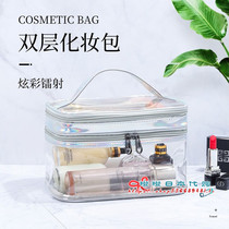 Japan transparent cosmetic bag large capacity dry and wet separation waterproof wash bag women travel cosmetics storage bag